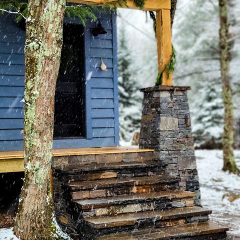 cabin, barn, lake, water, rural, country, wooded, deck, 