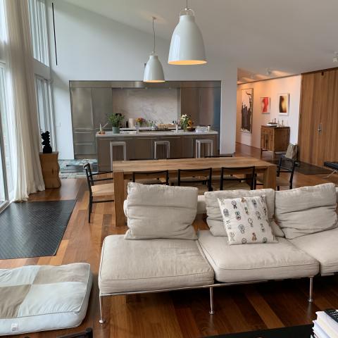 modern, contemporary, wooded, glass, light, airy, cabin, pool, 