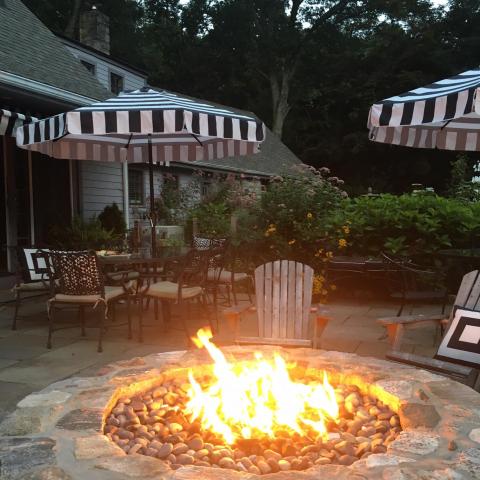 pool, patio, stone, fireplace, rustic, 