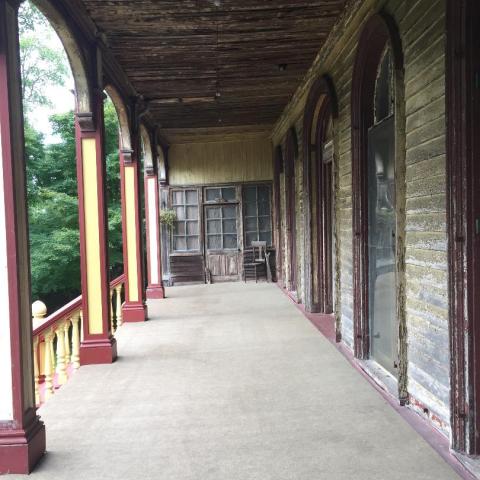 mansion, colorful, distressed, bohemian, funky, empty room, 