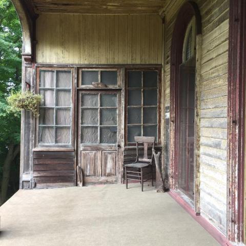 mansion, colorful, distressed, bohemian, funky, empty room, 