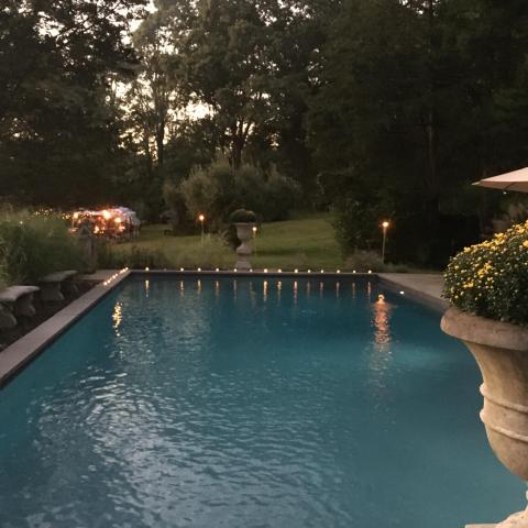 pool, patio, stone, fireplace, rustic, 