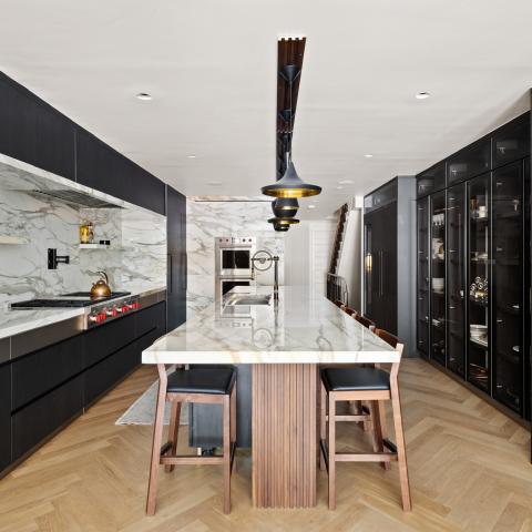 brownstone, townhouse, contemporary, upscale, staircase, terrace, garden, kitchen, bathroom, 