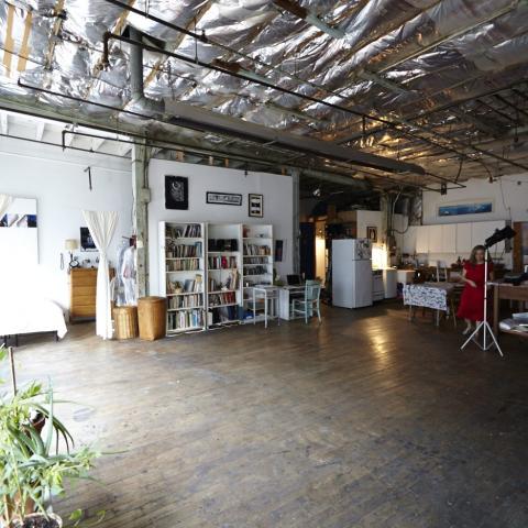 artist loft, funky, industrial, rooftop, urban, city view, loft, bohemian, rooftop