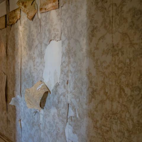 empty room, distressed, farmhouse, wallpaper, textured walls, 