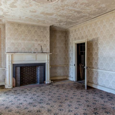 empty room, distressed, farmhouse, wallpaper, textured walls, 
