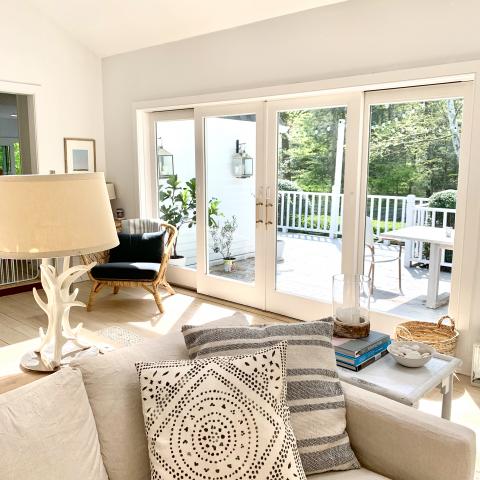 contemporary, traditional, white, light, airy, deck, stone, porch, 