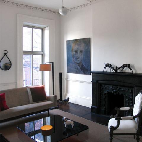 townhouse, brownstone, upscale, contemporary, staircase, fireplace, garden, 