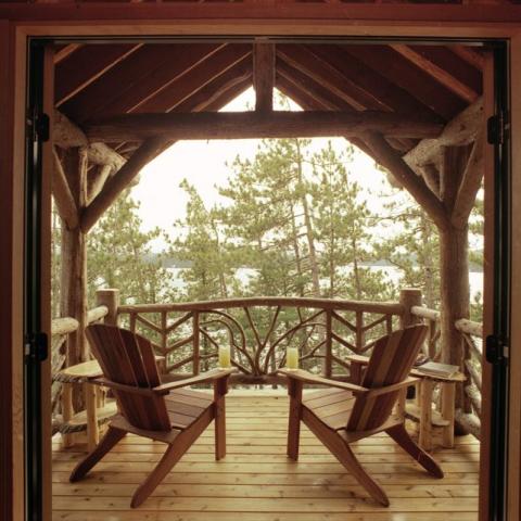 lake, rustic, traditional, cabin, water, pool, 
