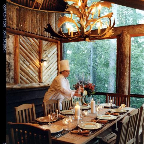 lake, rustic, traditional, cabin, water, pool, 