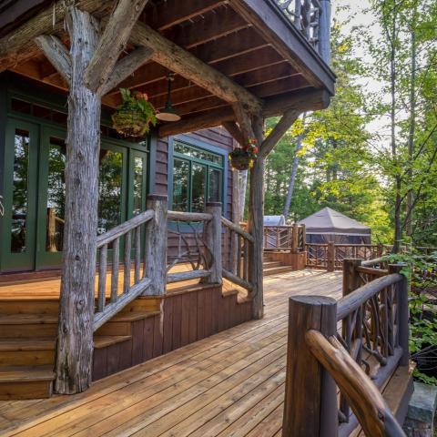 lake, rustic, traditional, cabin, water, pool, 