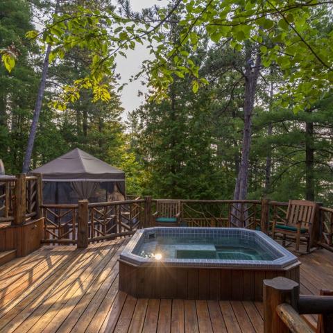 lake, rustic, traditional, cabin, water, pool, 