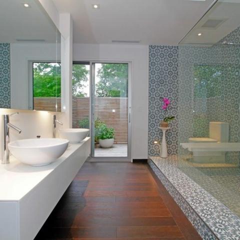modern, contemporary, glass, light, bathroom, 