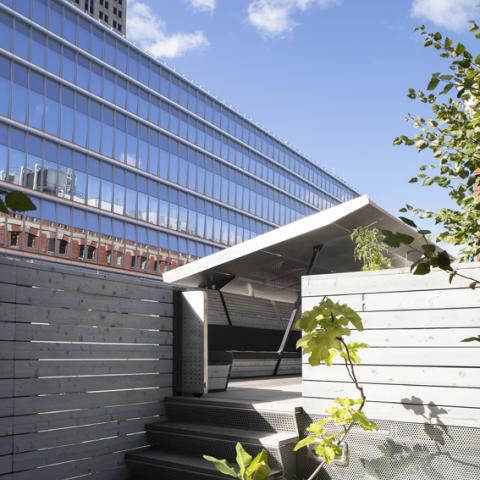 loft, apartment, kitchen, bathroom, rooftop, light, skyline, city view, 