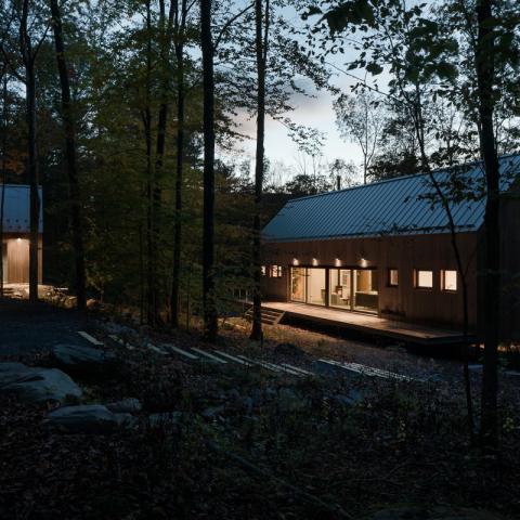 modern, contemporary, wooded, wood, deck, glass, rural, 