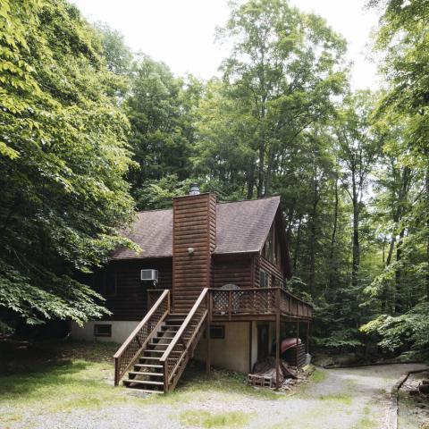 cabin, log house, rural, lake, deck, fireplace, rustic, 