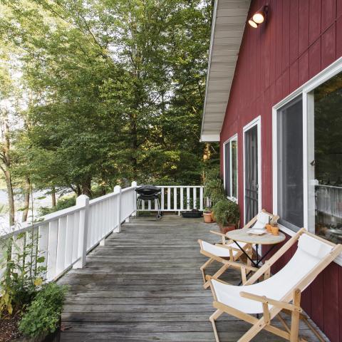 cabin, water, funky, wooded, wood, country, deck, 