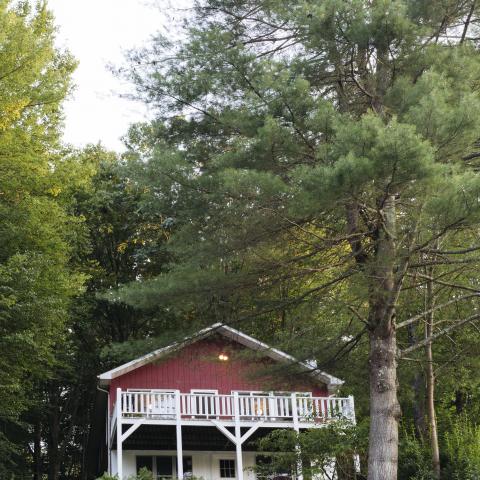 cabin, water, funky, wooded, wood, country, deck, 