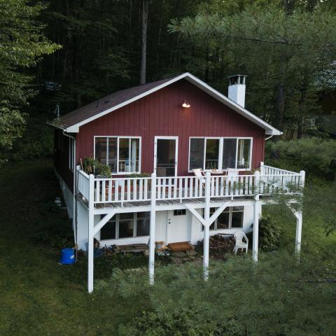 cabin, water, funky, wooded, wood, country, deck, 