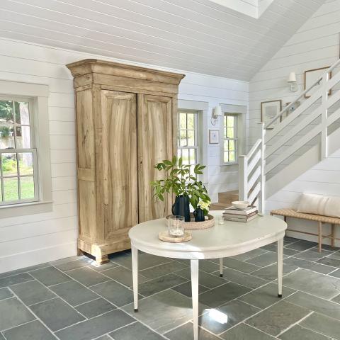 contemporary, traditional, white, light, airy, deck, stone, porch, 