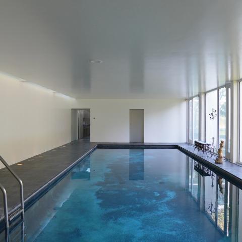 modern, light, glass, pool, estate, field, 