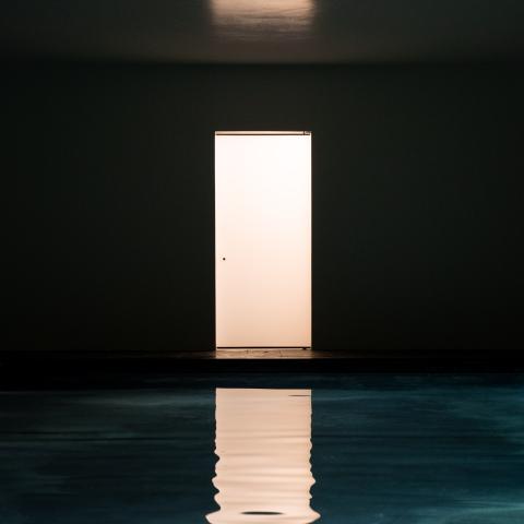 modern, light, glass, pool, estate, field, 