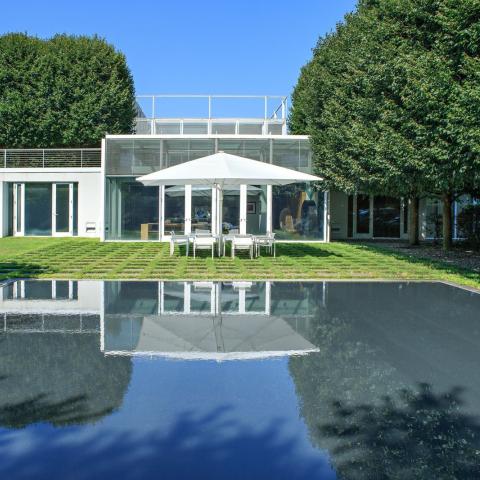 modern, light, glass, pool, estate, field, 