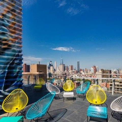 contemporary, upscale, glass, apartment, loft, staircase, rooftop, city view, 