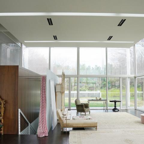 modern, light, glass, pool, estate, field, 