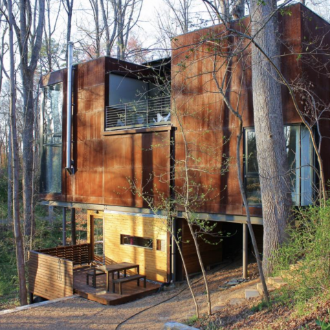 modern, contemporary, light, airy, wooded, 