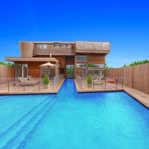 Hamptons, pool, contemporary, deck, 