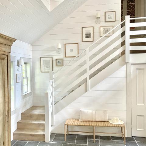 contemporary, traditional, white, light, airy, deck, stone, porch, 