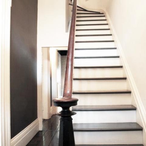 townhouse, brownstone, upscale, contemporary, staircase, fireplace, garden, 