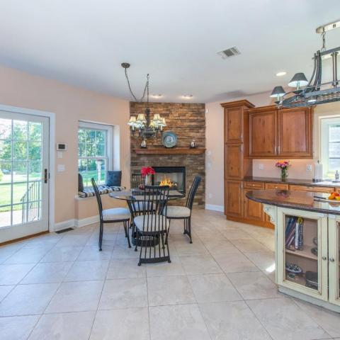 staircase, fireplace, pool, deck, patio, garden, kitchen, porch, contemporary, 
