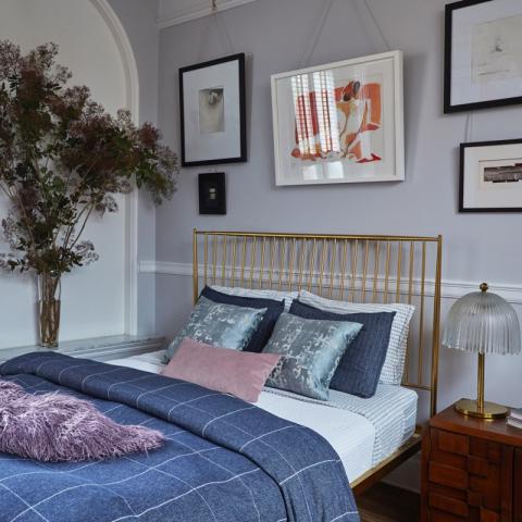 townhouse, colorful, funky, fireplace, kitchen, 