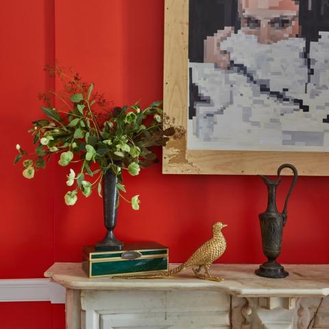 townhouse, colorful, funky, fireplace, kitchen, 