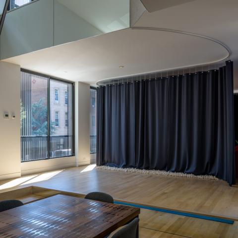 townhouse, modern, glass, light, rooftop, staircase, white, 