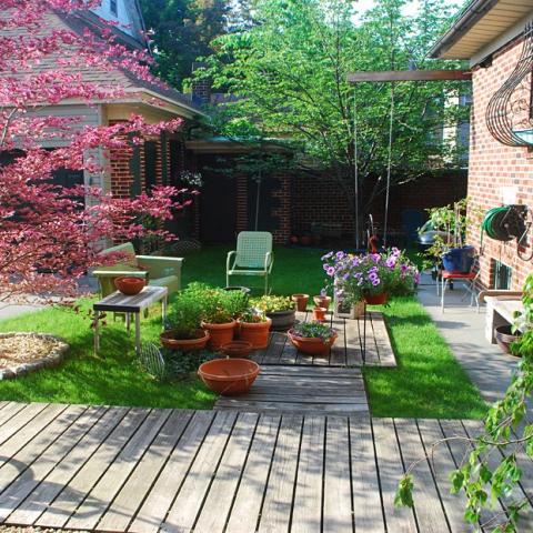 suburban, contemporary, garden, kitchen, patio, deck, fireplace, 