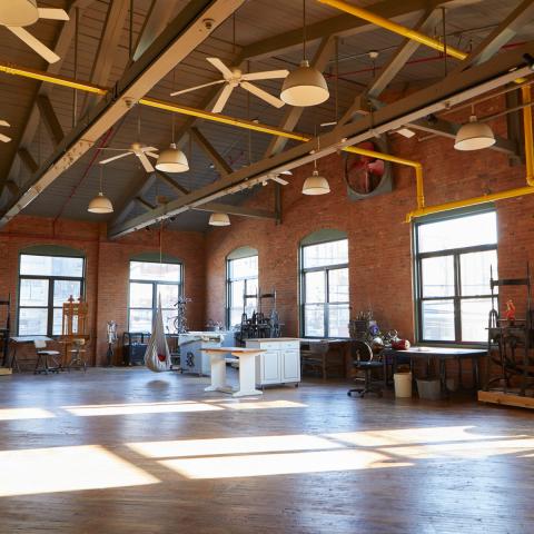 industrial, warehouse, studio, white, wood, 