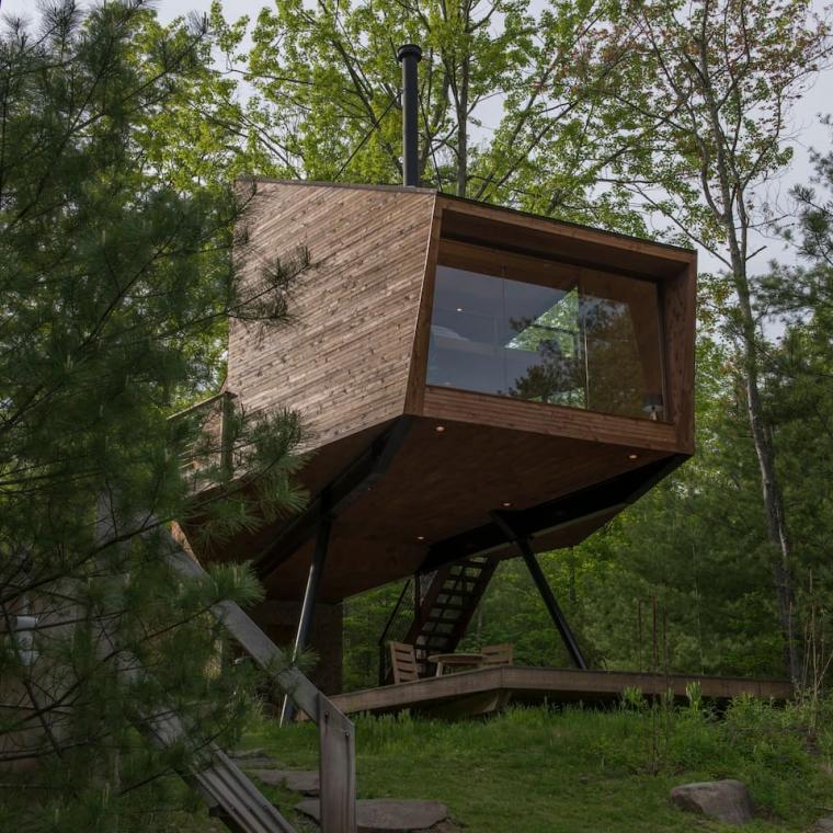 cabin, wooded, wood, pond, lake, glass, fireplace, 