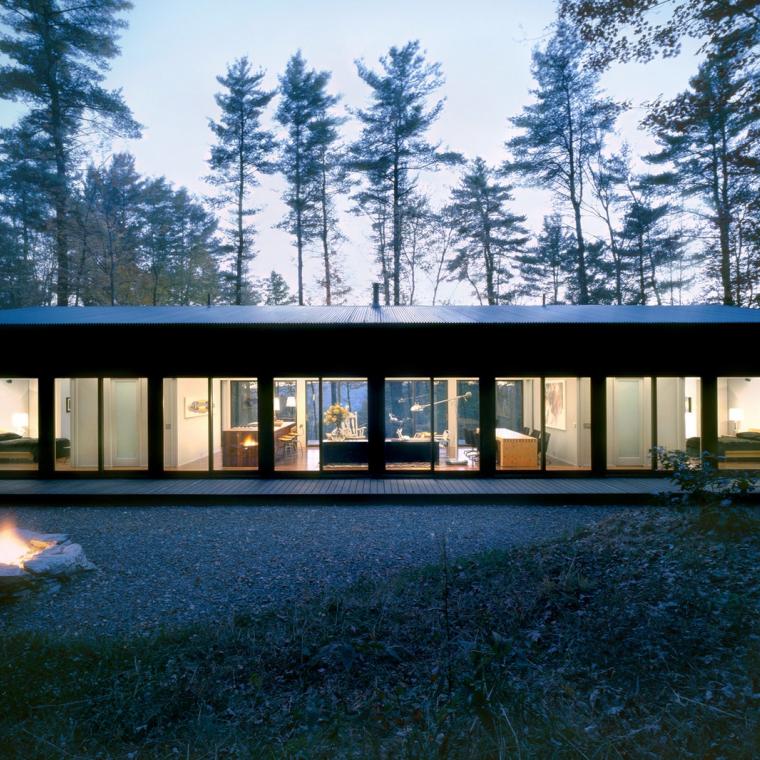 cabin, glass, wooded, light, airy, contemporary, 