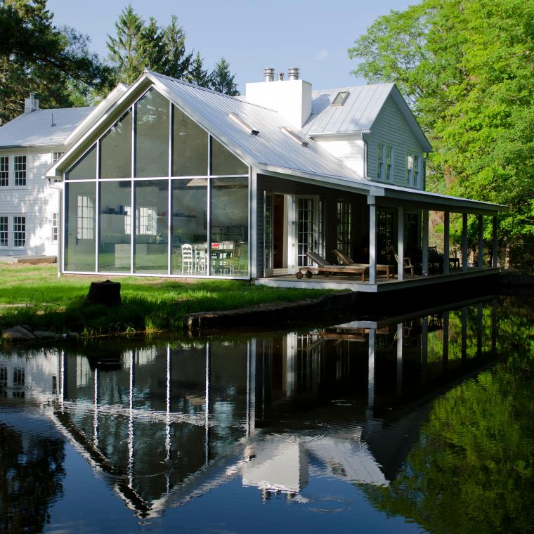 farmhouse, modern, contemporary, rural, glass, barn, water, 