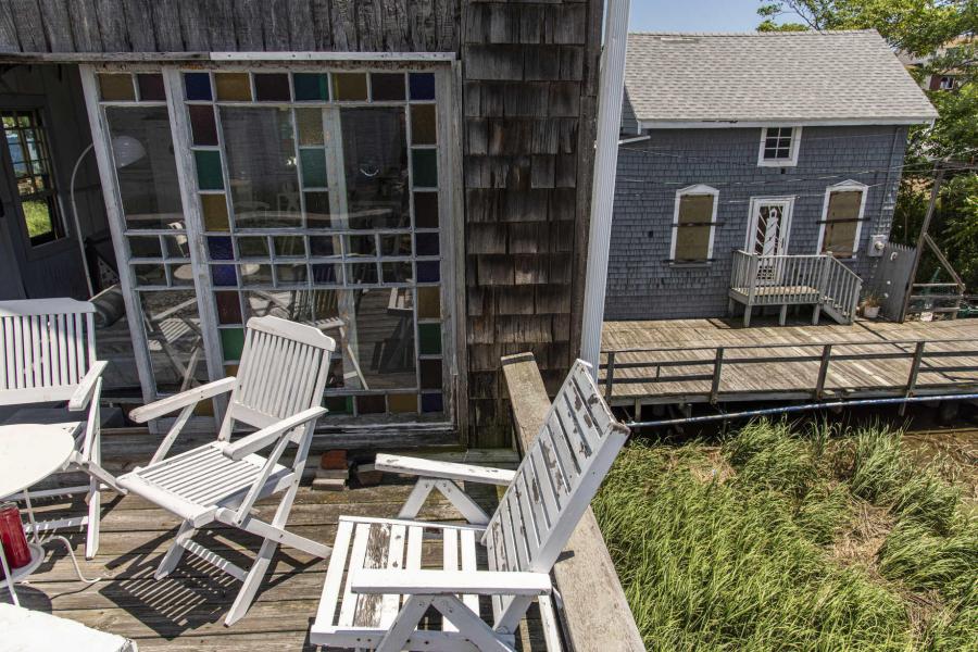 distressed, funky, bohemian, deck, water, beach, dock, colorful, 