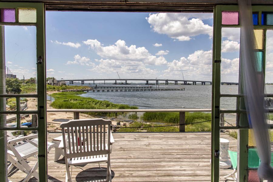 distressed, funky, bohemian, deck, water, beach, dock, colorful, 