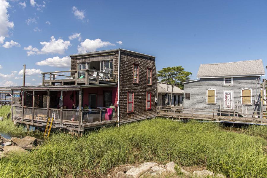 distressed, funky, bohemian, deck, water, beach, dock, colorful, 