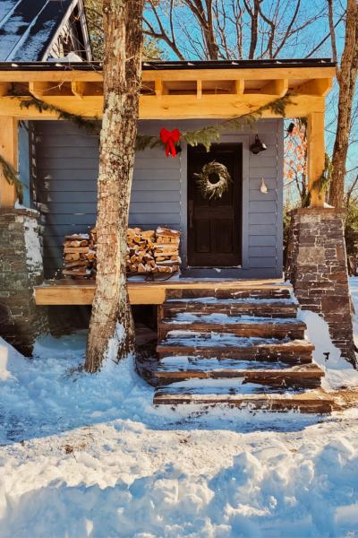 cabin, barn, lake, water, rural, country, wooded, deck, 