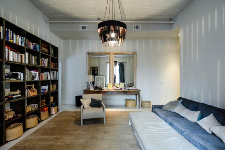 loft, apartment, modern, contemporary, bohemian, bathroom, bedroom, 