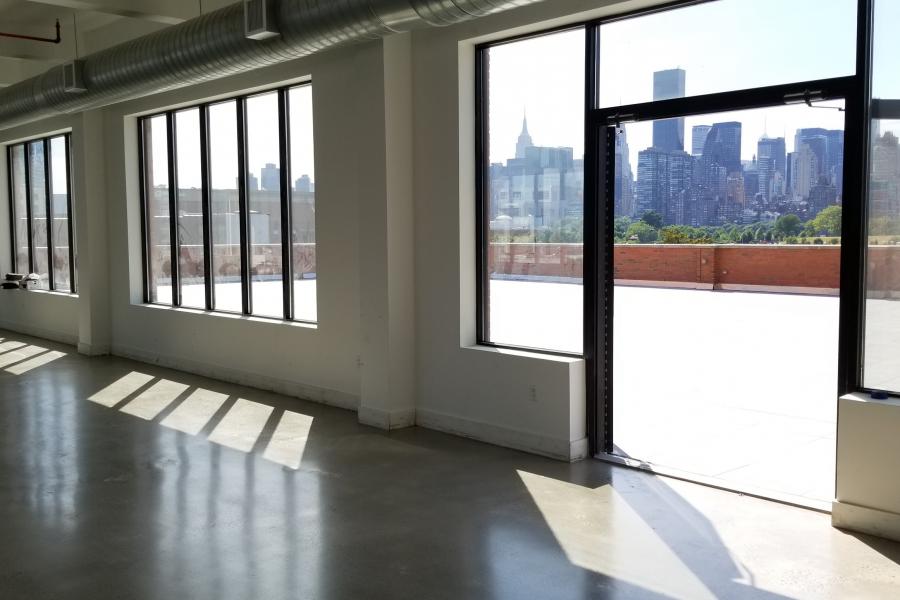 terrace, city view, rooftop, view, empty room, 