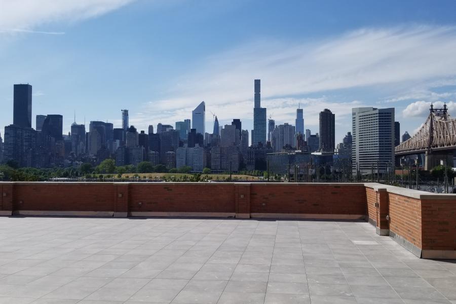 terrace, city view, rooftop, view, empty room, 