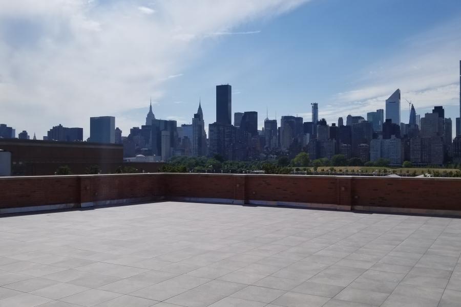 terrace, city view, rooftop, view, empty room, 